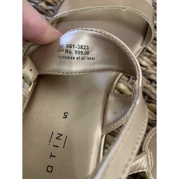 Footin Gold Sandals Wedge Comfort Princess Going Out Glamour Old Money Luxury 5 - Picture 7 of 8